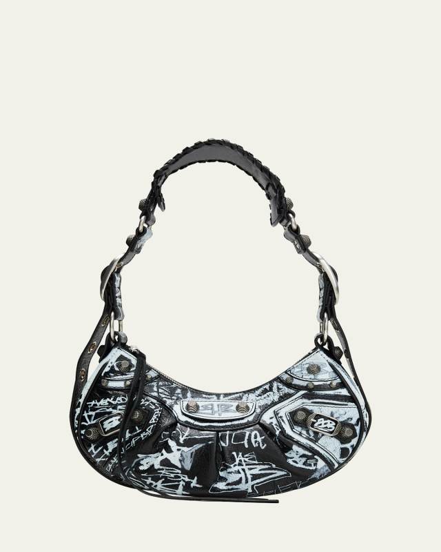 Le Cagole XS Graffiti Lambskin Shoulder Bag